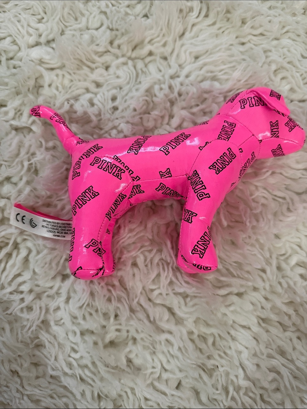 PINK Victoria's Secret Bright Pink Dog Plush Toy - PINK Victoria's Secret Brand